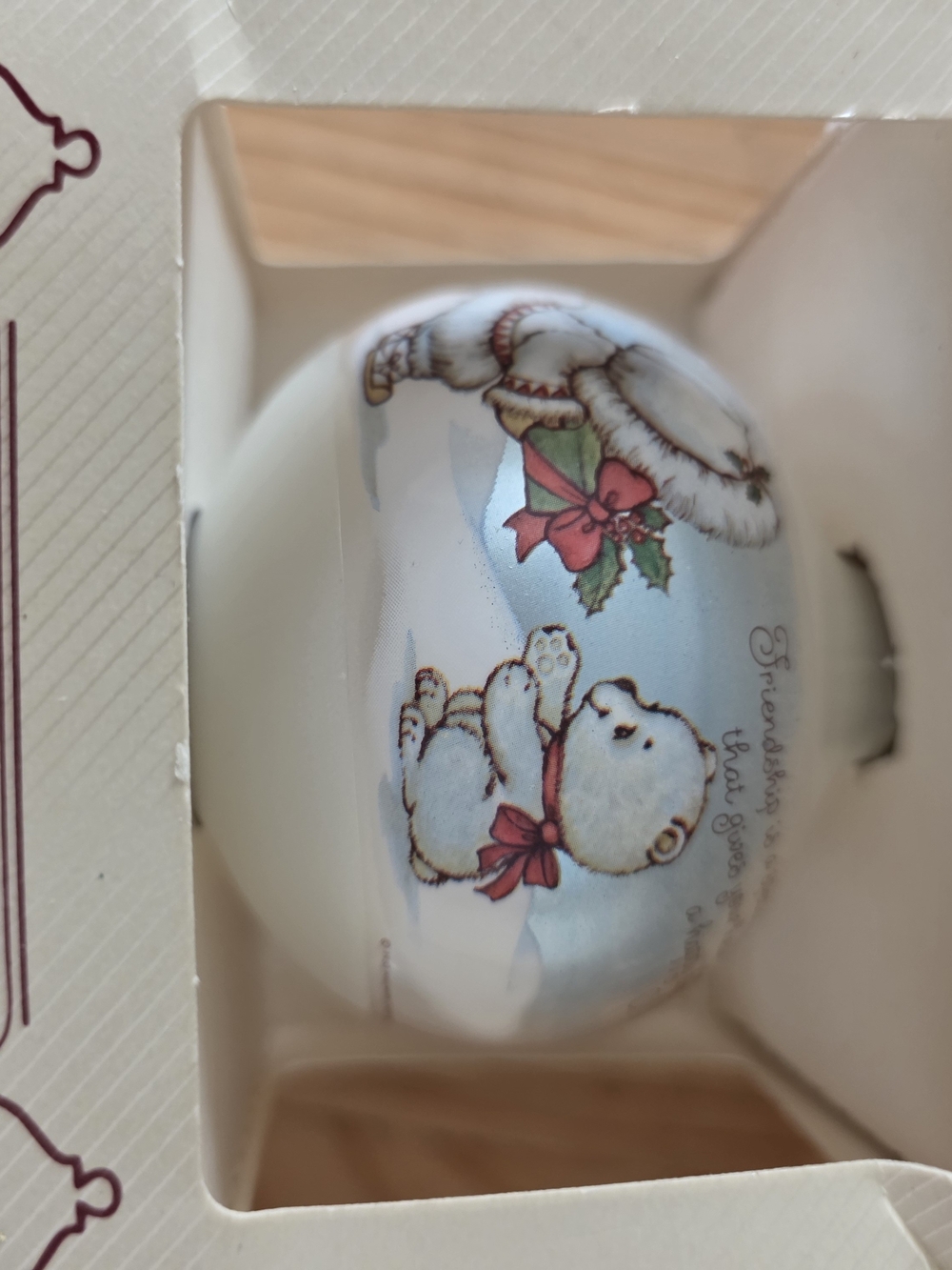 Hallmark 1983 White Bear "Friendship" Ornament